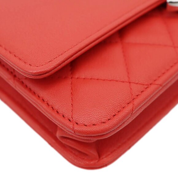 Chanel  Urban Companion Grained Calfskin Leather WOC Crossbody Bag Red - Picture 9 of 14
